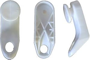 BricoShopping® Ganchos deslizantes reforzados para cortinas con riel extensible de repuesto, cortina de plástico blancos, corredera americana, universales, original Valiant StANLEY SWISH KIRSH ACRIMO