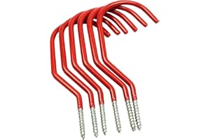 NMTech 6pcs Bike Storage Hook Set| Heavy Duty Storage Hooks| Utility Hooks | Ladder Hanging Hooks | Bike Cycle Brackets| Garage Storage Utility Hooks | Wall Screw Hooks | Vinyl Coated Hooks