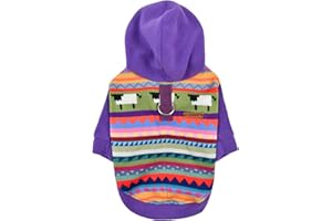 Puppia Kosa Winter Hoodie Warm Cozy Fashionable for Small Dogs, Purple, Large
