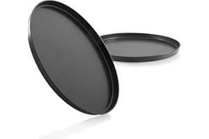 Grizzly plaque pizza ronde 28 cm, set de 2, revêtement antiadhésif, plaque de cuisson ronde, utilisation polyvalente, Made in Germany