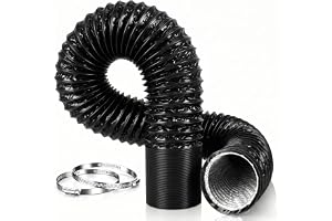 PVC Flexibelt Ventilationsrör 75mm 5m för Dieselvärme Inkluder 2 Fästehylsor Perfekt för Luftextraktor, Luftkonditionering, Torktumlare, Spriskåpa