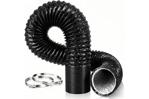Flexibelt Rör 150mm 3m Pvc Luftkonditioneringsrör Ventilationsrör Med 2 Hållare, för Kökshätta, Bärbar Luftkonditionering och Ventilation