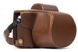 MegaGear MG994 Olympus OM-D E-M10 Mark II, E-M10 (14-42 mm) Ever Ready skórzane etui na aparat z paskiem do noszenia - ciemnobrązowy