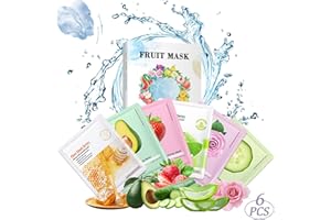 6 PCS Sheet Face Mask,HOUSN Hydrating & Soothing Face Mask,Cucumber Fruit Extract Face Mask,Collagen Face Mask,Deep Cleansing Pores,Improves Skin Face Care,Skin Care Sets For Women for All Skin Types