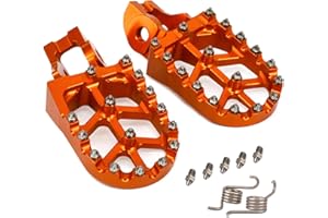Power Parts 57mm Wide Billet Forged Foot Pegs Footrest Foot Pedals Footpeg Compatible with KTM Husqvarna 85SX 2018-2024 125/150SX 250 350 450 SXF/XCF 2016 125-500 XC/XCF/SX/SXF/EXC/EXCF 17-22 (Orange)
