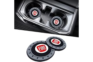 DDFF 2 Pezzi Sottobicchieri per Auto, Auto Accessori Interni, Gomma Antiscivolo Sottobicchieri per Auto, Adatto pe 500 Qubo Doblo Panda Bravo 124 Spider Tipo Multipla Strada
