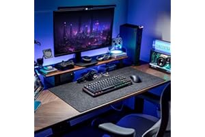 Topzora Schreibtischunterlage Filz,100X40cm Mauspad Groß,Rutschfeste Filz-Schreibunterlage,Schreibtischmatte Tischunterlage Schreibtischschutz für Büro und Zuhause (dunkelgrau)