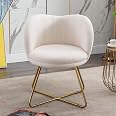 Fauteuil Relax Moderne Fauteuil Salon CHAIRUS En Fausse Fourrure - Chaise Longue Confortable Avec Cadre Métallique - Blanc Chaise Design Métal Et Fourrure