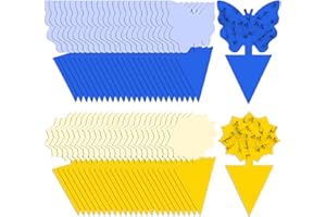 Santme 50 Pezzi Trappole Acchiappa Mosche, Trappola per Moscerini Mosca Dell'olivo Trappole Appiccicose Gialle per Olivo, Afidi, MosceriniFungini, Leafminers e Mosche Bianche Facile da Usare