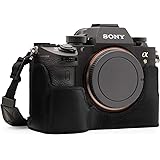 MegaGear Genuine Leather Camera Case for Sony Alpha A9 - Half-Bottom Protective Cover - Durable Drop, Scratch and Shock Protector