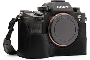 MegaGear MG1243 Sony Alpha A7RIII, A9, A7III Ever Ready półtorba na aparat z prawdziwej skóry z paskiem do noszenia - czarna