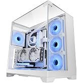 Mars Gaming MC-VISION, ATX Gaming Case, Triple Continuous Tempered Glass Without Frame, Double Camera Structure, Compatible w