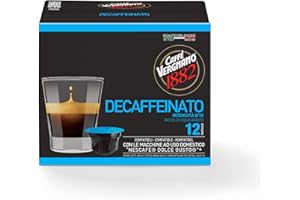Caffè Vergnano 1882 - Capsules Compatibles avec Nescafé Dolce Gusto, Décaféiné - Pack de 12 capsules