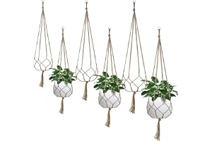 Hänglampa, 6 st växtlampor, blomkruka hängande med krokar, 80/90/100 cm hängande blomkruka, hängande växtkruka, makramé blomk