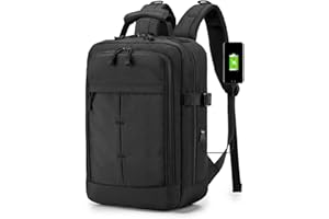 KSIBNW Ryanair Handgepäck Rucksack 40 x 20x 25 Reiserucksack Flugzeug,Laptop Rucksack 14/15,6 Zoll Laptop Tasche,unter dem Sitz Handgepäck Kabinengepäck,Weekender Backpack Schwarz
