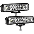 nicerpro 6 Inch Led Pods Light Bar Slim 60W 10000Lm 12V/24V Driving Fog Light Waterproof Combo Flood Spot Lights for Trucks Off Road ATV UTV Golf Cart Trailer 2 Pack