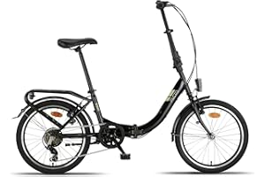 PACTO EIGHT Vélo Pliant - Vélo Pliant de Haute Qualité - 27 cm Cadre en Acier - 20 Pouces Roues en Aluminium - 6 Engrenages Shimano - V -Freni - Facile à plier - Vert