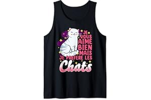 CHAT HUMOUR - CHAT DRÔLE - CADEAU MAMAN CHAT je vous aime bien mais je préfère les chats - chat humour Débardeur