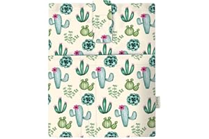 KAPAX Custodia per libri in brossura, tessuto lavabile, impermeabile, protezione per libro, imbottita, custodia protettiva per tablet per adulti (CACTUS)