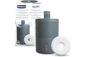 STARWAX - Assorbitore di umidità e ricarica assorbente 500 g - Assorbe l’umidità ed evita la muffa - Grigio - Antiodore - Silenzioso - 1 ricarica tratta 25 m2 per 3 mesi