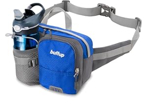 ‎BUFFUP buffup® Bauchtasche mit flaschenhalter,hüfttasche Sport für Outdoor hundetraining Radfahren wandern Laufen,gürteltasche Damen Herren groß