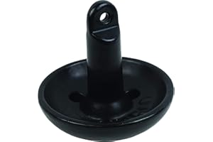 attwood 9943B1 Solid Cast Iron 15-Pound Mushroom Boat Anchor, Black PVC-Coated Finish
