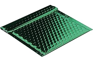 10 Stück, Farbige Luftpolstertaschen, 170 x 185 mm, Haftklebung mit Abziehstreifen, Gerade Klappe, 180 my Metallic Bubble Bags - Glossy, Ohne Fenster, Grün, Blanke Briefhüllen