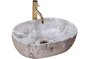 Rea Bathroom Sink Made of Ceramic Lara Stone Matt - Stone Imitation - REA-U9888