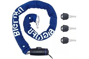 BIGLUFU Bike Chain Lock, 3ft Length Bicycle Lock with 3 Keys, 9mm Thick Chain Locks High Security, Anti-Theft Heavy Duty Bike Locks for Cycle, Motorcycle, Door, Gate, Fence, Scooter (Blue)