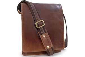 Bucklestone - Grand Sacoche Homme Cuir - Sacoche Bandoulière - Messenger Bag de Travail - Petit/Moyen - Bandoulière Réglable - Warwick