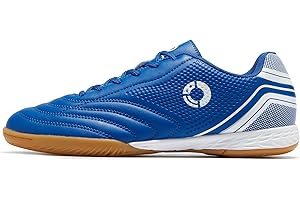 LEOCI Men's Indoor Football Shoes Adult Trainer Rubber Futsal Shoes for Athletic Flat Outsole Gym Training Sneaker