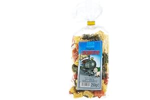 ‎BULL & BEAR Bull & Bear bunte Lokomotive Nudeln 250g, Motivnudeln aus Hartweizengrieß, handgefertigt in deutscher Manufaktur, Pasta Geschenk