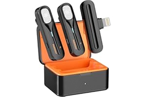 Panoraxy Lavalier Mikrofon Kabellos, Plug-Play Lavalier Microphon Wireless für iOS, Intelligentes Minimikrofon zur Geräuschreduktion ist einfach zu bedienen, geeignet für YouTube, TikTok, Facebook