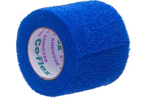 JEFFERS CoFlex Vet Cohesive Bandage 5cm (Colour: Blue)