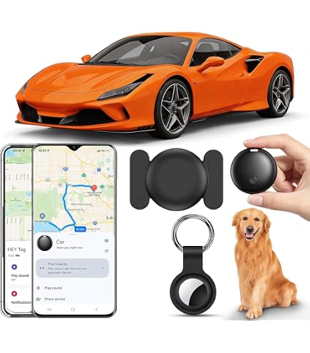 GPS Tracker per Auto, Magnetico Localizzatori GPS Compatibile con iOS e Android, Tracciamento Globale in Tempo Reale, Impermeabile IP67, Batteria Sostituibile,per Auto/Moto/Chiavi/Animale Domestico