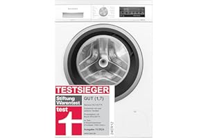Siemens WU14UT70, Stiftung Warentest Testsieger*, Waschmaschine iQ500, Frontlader mit 8kg Fassungsvermögen, 1400 UpM, unterbaufähig, speedPack L, Outdoor-Programm, simpleTouch LED-Display