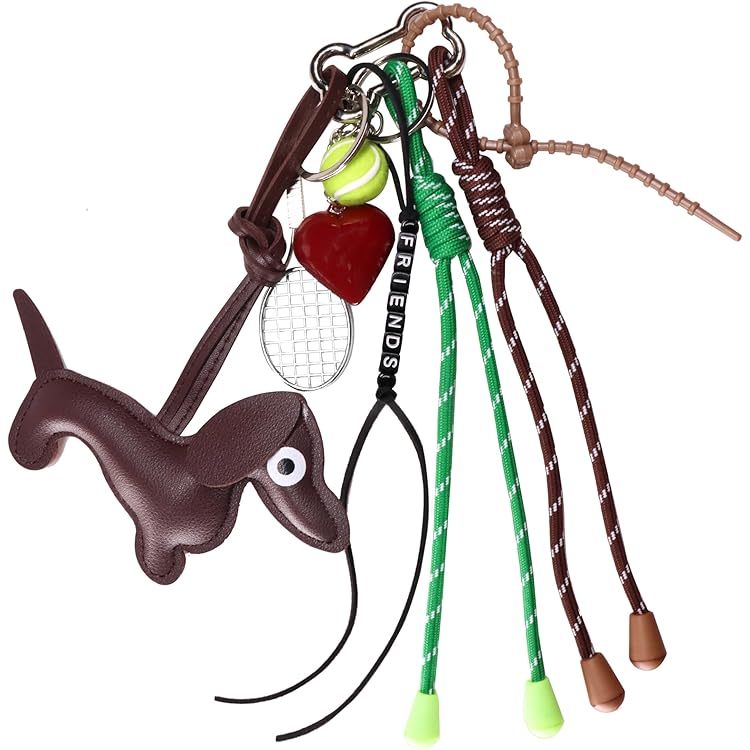 Cute Brown Bear Leather Bag Charm - Faux Leather Animal Keychain For Handbags, Backpacks, Car Keys