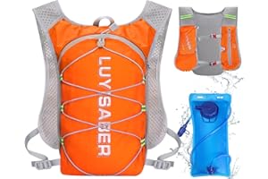 Neloheac Chaleco Hidratacion Trail Running Mujer Hombre, Mochila Hidratacion con Bolsa de Agua de 2L, Mochila MTB para Maratón Ciclismo Senderismo