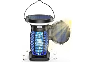 anysun Lampade Insetticida da Interno, UV Lampade Zanzare Ricaricabile Tramite Energia Solare e USB, Efficace Insetticida Elettrico Impermeabile per Uso Interno ed Esterno