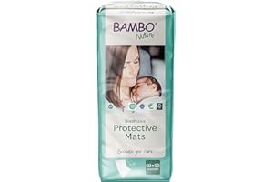 Bambo Nature Alfombrillas protectoras desechables para cama | Tamaño 60 x 90 cm | Paquete de 10 | Absorción de 2100 ml | Alfombrillas desechables para niños | Cambiadores desechables | Cambiador