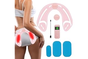MADGININE Booty Trainer Bum Trainer Buttock Muscle Stimulator Booty Trainer for Women Bring Buttocks Gel 3 Pieces for Men Women Ems Glute Trainer with 6 Modes for Gym at Home Shape Fitness (Pink)