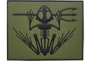 LEGEEON Olive Drab US Navy Seals Bone Frog Skull Skeleton DEVGRU OD Morale PVC Hook Patch