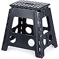 LIVIVO Folding Step Stool – Compact and Lightweight Two Tier Anti Slip Stepping Stool - Folds Flat with Carry Handle for Easy Storage and Transport