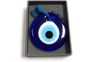 Primeone Evil Eye Beads,Lucky Charm,Nazar Boncuk,Glass Turkish Evil Eye, Greek Eye,Hanging Good Luck Protection,Evil Eye Wall Hanging,Handmade Blue Evil Eyes,Evil Eye Charm (4cm)