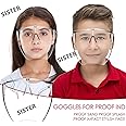 FREE 1 KIDS N95 MASK | SISTER (PACK OF 1) Clear Face Mask Shield, Kids Full Face Protective Shield Visor, Transparent Visible Mask, Protection Full Face Anti Fog Anti Droplet Dust, Transparent, Adjustable, Reusable