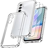 New&Teck Cover per Samsung Galaxy A05S 5G + 2 vetro temperato protezione schermo, custodia in silicone TPU morbido, antiurto 