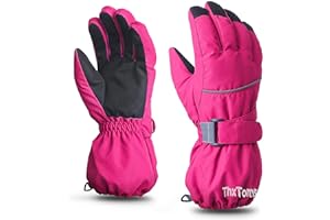 ThxToms Kinder Ski Handschuhe Winter Skihandschuhe -15℃ | Winddicht Wasserdicht Warm | Oxford Palme Verdickt Kalt Wetter | Outdoor Sports Snowboard Skifahren | Junge Mädchen