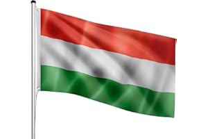 FLAGMASTER asta telescopica in alluminio 6,50 m, regolabile in altezza in 5 posizioni, 30 bandiere diverse tra cui scegliere, set completo con presa a terra