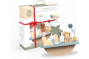 SPEEDY MONKEY Rocking Beads Maze - Fun Baby Toys for Curious Minds, Perfect 1 Year Old Boy Toys & 1 Year Old Girl Gifts | FSC Certified Wood | Non-Toxic Paint | Develops Dexterity | Soft Colours