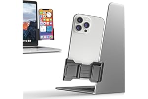 Phoneside One - Support Téléphone Portable Ordinateur, Support Telephone écran Ordinateur Smartphone Ajustable Universel iPhone 15 Pro Max/14 Pro/13/12 Mini, Samsung S23 Ultra/S22/S21/A52/A12 et autre